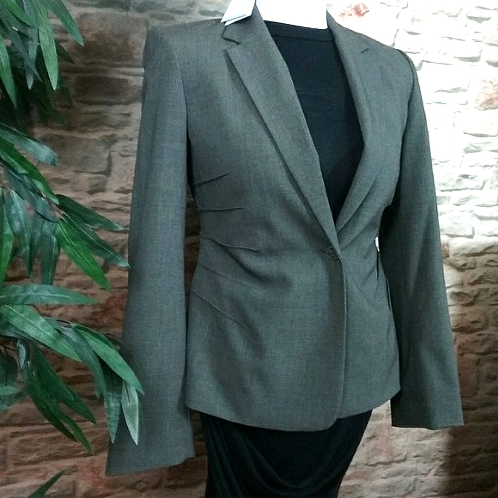 NWT Calvin Klein Blazer Fitted Jacket Side Pleats